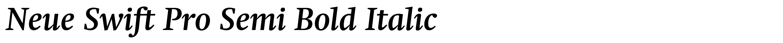 Neue Swift Pro Semi Bold Italic
